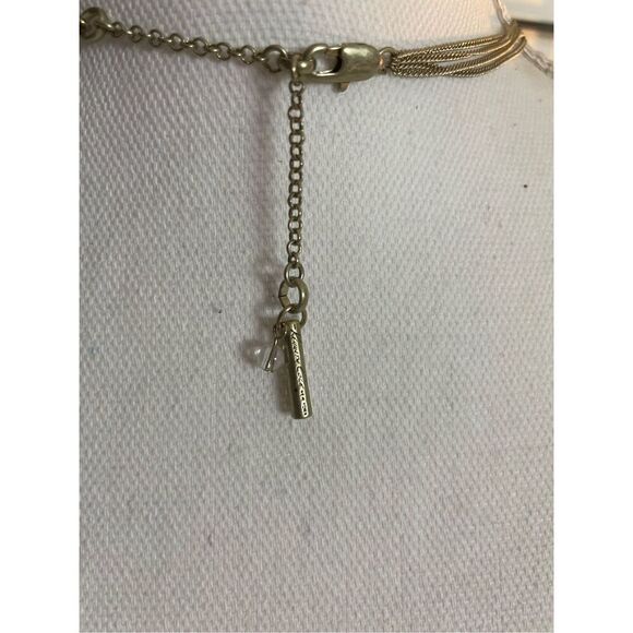 Vintage Kenneth Cole Gold Plated Necklace Double  Strand Geometric Style - Picture 10 of 11